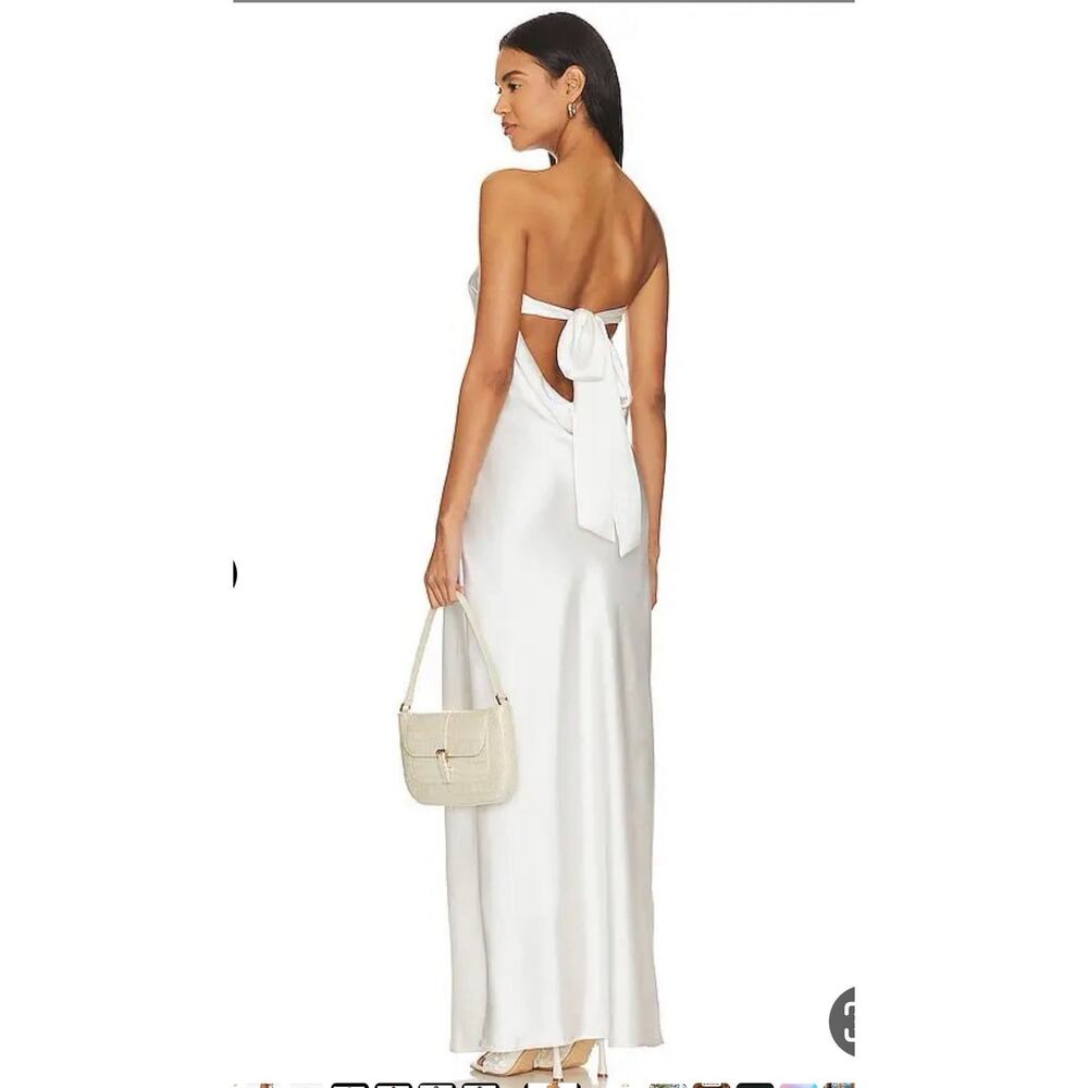WeWoreWhat Revolve Strapless Silky Maxi Dress White Size 10 NWT MSRP $118 - Picture 2 of 13